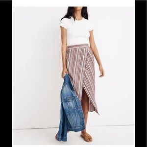 Madewell overlay rainbow stripe skirt, M